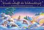 "Wunder schafft die Weihnachtszeit. Ein Windlicht-Adventskalender mit 24 Türchen." Winterszene mit Rehen und Schnee.