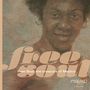 „Free Soul: the treasure of Malaco“. Unscharfes Foto einer lächelnden Person. Links ein Logo mit „Malaco“.