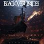 "BLACK VEIL BRIDES" und "VINDICATE". Eine dramatische Illustration einer Gestalt mit Flamme in dunkler Umgebung.