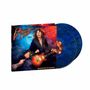 "Bluesed Out in Houston" steht auf einem Albumcover mit Gitarre spielender Person; daneben zwei blau gemusterte Schallplatten.