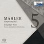 „MAHLER Symphony No.5 Jonathan Nott Tokyo Symphony Orchestra“. Logo oben rechts „EXTON“. Abstrakte graue Formen.