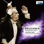 Texte: Bruckner Symphony No.1, Jonathan Nott, Tokyo Symphony Orchestra. Ein Dirigent mit erhobenen Händen, violetter Hintergrund.