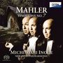 "Mahler Symphony No. 7", "Michiyoshi Inoue", "New Japan Philharmonic". Drei dirigierende Männer im Frack vor Waldbühne.