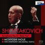 Oben "EXTON", in der Mitte "SHOSTAKOVICH", unten "Michiyoshi Inoue, NHK Symphony Orchestra, Tokyo". Ein Dirigent.