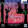 Text: Prokofiev Ballet Music, "Romeo & Juliet", Vladimir Ashkenazy, Sydney Symphony. Illustration: Zwei Personen auf Balkon und Boden.