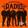 Oben steht "GENERATION RADIO", unten "Take 2". Fünf Männer posieren auf orangem Hintergrund.