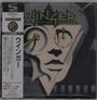 Ein Logo mit dem Schriftzug "Winger". Dazu das japanische Wort "ウィンガー". Illustration eines stilisierten Gesichts.