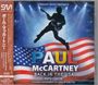 "Straight Music Presents Paul McCartney Back in the USA Pepsi Center Tuesday, November 1st 2005 at 8:00 PM." Silhouette vor US-Flagge.