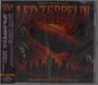 „Led Zeppelin Live from the Summit Houston 1977“ oben abgebildet. Unten „Saturday May 21st 1977 at 8:00 P.M.“. Feuer und Luftschiff.