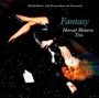„Fantasy“, Harold Mabern Trio. Frau in schwarzem Outfit liegt auf schwarzem Hintergrund mit Sterneneffekt.