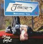 Text: "Tennessee, The Volunteer State, Welcomes You", "Zh Angst, Eyes Full".  
Eine Person lehnt rückwärts auf einem Auto.