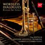 "WORDLESS DIALOGUES, Russian Art Songs, Duo Antella, Antoine Houzelle Trombone, Gabriella Torma Piano". Posaune vor Klavier.