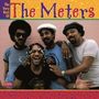 "The Very Best Of The Meters" in bunten Buchstaben. Vier Männer lächeln und posieren vor einer rosa Wand.