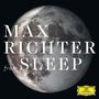 Text: "MAX RICHTER from SLEEP". Ein nahezu voller Mond ist zu sehen, mit einem gelben Logo unten rechts.