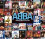 "ABBA Japanese Singles Collection - Greatest Hits" in der Mitte, umgeben von verschiedenen bunten ABBA-Cover-Abbildungen.
