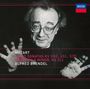 Texte: "Mozart Piano Sonatas KV 330, 331, 570 Rondo in A Minor, KV 511 Alfred Brendel." Oben rechts ein DECCA-Logo. Ein Mann mit Brille gestikuliert mit den Händen.
