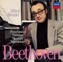 "Alfred Brendel", "Piano Sonatas 'Pathétique' 'Moonlight' 'Appassionata'", "Beethoven". Mann am Klavier, Decca-Logo oben rechts.
