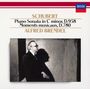 "Schubert: Piano Sonata in C minor, D.958, Moments musicaux, D.780, Alfred Brendel" steht oben. Unten eine Schwarzweißaufnahme.