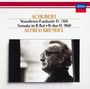 "DECCA. SCHUBERT. Wanderer-Fantasie D. 760. Sonata in B flat • B-dur D. 960. ALFRED BRENDEL." Ein Mann im Profil.