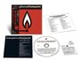 "Rolling Stones Flashpoint", mit Flammenlogo und CD mit Titelliste. Enthält rote und schwarze Designelemente.