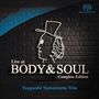 "Live at BODY & SOUL Complete Edition; Tsuyoshi Yamamoto Trio." Silhouette eines Mannes mit Zylinder, schwarzer Hintergrund.