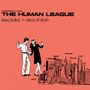 Text: The Human League, Being Boiled, Circus of Death. Illustration: Ein Paar tanzt vor einer Skyline mit musikalischen Begriffen.