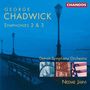 Text: "George Chadwick Symphonies 2 & 3, Detroit Symphony Orchestra, Neeme Järvi, CHANDOS." Illustration von Laternen am Wasser.