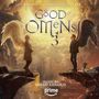 "Prime Original Series Soundtrack: Good Omens 3. Music by David Arnold. Zwei Figuren mit Flügeln über einer zerstörten Stadt."