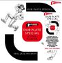 "DUB PLATE SPECIAL", "LONG PLAYER", "SOUL JAZZ RECORDS"; Illustrationen von tanzenden Personen in Schwarz-Weiß.