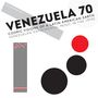 "Venezuela 70", "Cosmic Visions of a Latin American Earth", geometrische Formen: Punkte, Kreise in Schwarz und Rot.