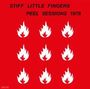 Text: "STIFF LITTLE FINGERS PEEL SESSIONS 1978". Neun weiße Flammen-Symbole auf rotem Hintergrund.