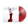 Text: "earthly delights". Eine Frau in rotem Rock tanzt, daneben eine rote Schallplatte.