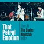 Text: "That Petrol Emotion. Live At The Basins Nightclub 1987." Eine Band performt mit Instrumenten auf einer Bühne.