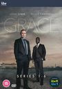 "GRACE - JOHN SIMM - RICHIE CAMPBELL - SERIES 1-6" mit zwei Männern in Anzügen vor einer Strandpromenade.