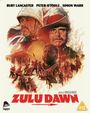 "Burt Lancaster, Peter O'Toole, Simon Ward. Zulu Dawn. Directed by Douglas Hickox." Mehrere Figuren in Kriegsszenen.