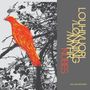 LOUHYVORI, NUBES, WE JAZZ RECORDS. Eine stilisierte Illustration eines roten Vogels auf schwarz-weißen Ästen.