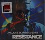 Text: "le choix de france musique", "JACQUES SCHWARZ-BART", "RESISTANCE". Person spielt Saxophon, bunte abstrakte Linien.
