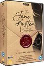 „The Jane Austen Collection“, 6 BBC-Adaptionen auf 9 Discs. Rotes Wachssiegel und Feder, Vintage-Design.