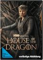 Text: "HBO Original House of the Dragon", "FSK ab 16 beantragt", "vorläufige Abbildung". Eine Figur sitzt auf einem Thron aus Schwertern.