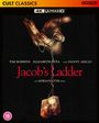 Text: "Jacob's Ladder", "Tim Robbins", "Elizabeth Peña", "Danny Aiello". Hand hält Erkennungsmarken.