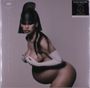 Texte: "Heavenly Body", "If I'm the Bottle, You're the Message". 
Eine schwangere Frau mit langen Handschuhen und Kopfbedeckung, stilisiert und künstlerisch.