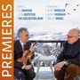 Texte "ARTISTS GIL SHAHAM LEON BOTSTEIN THE ORCHESTRA NOW COMPOSERS SCOTT WHEELER AVNER DORMAN BRIGHT SHENG PREMIE". Zwei Personen auf Terrasse mit Geige; winterliche Landschaft im Hintergrund.
