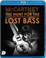 "McCARTNEY THE HUNT FOR THE LOST BASS" in orangen Lettern, schwarz-weißes Foto eines Musikers mit Bass auf einer Blu-ray-Hülle.