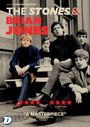 "The Stones & Brian Jones" in großer Schrift oben. Unten stehen Rezensionen mit Sternen, daneben sitzen fünf junge Männer.