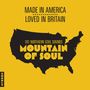 Text: "Made in America, Loved in Britain. 101 Northern Soul Sounds. Mountain of Soul." Silhouette der USA auf gelbem Hintergrund.