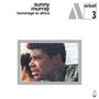 "Sunny Murray", "hommage to africa", "actuel 3". Naheaufnahme von zwei Personen, eine links im Vordergrund.