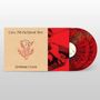 "Text: Crow Sit On Blood Tree, Graham Coxon. Illustration mit stilisiertem Baum und Krähe. Zwei rote Schallplatten."