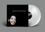 Albumcover mit weißem Text "mogwai: come on die young", verschwommenes Gesicht links, zwei weiße Vinyl-Schallplatten rechts.