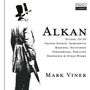 Texte: "Alkan", "Mark Viner". Illustration eines Mannes im Mantel von hinten, mit Zylinder. CD-Box mit mehreren CDs.