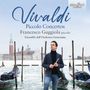 „Vivaldi Piccolo Concertos“ mit Francesco Guggiola und Ensemble dell’Orchestra Farnesiana. Mann mit Piccolo vor Gondeln in Venedig.